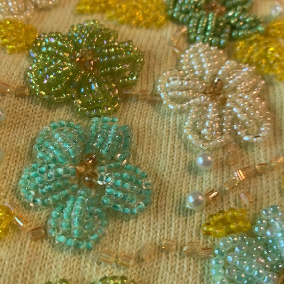 Express cashmere blend hand-beaded cardigan M - Picture 15 of 16